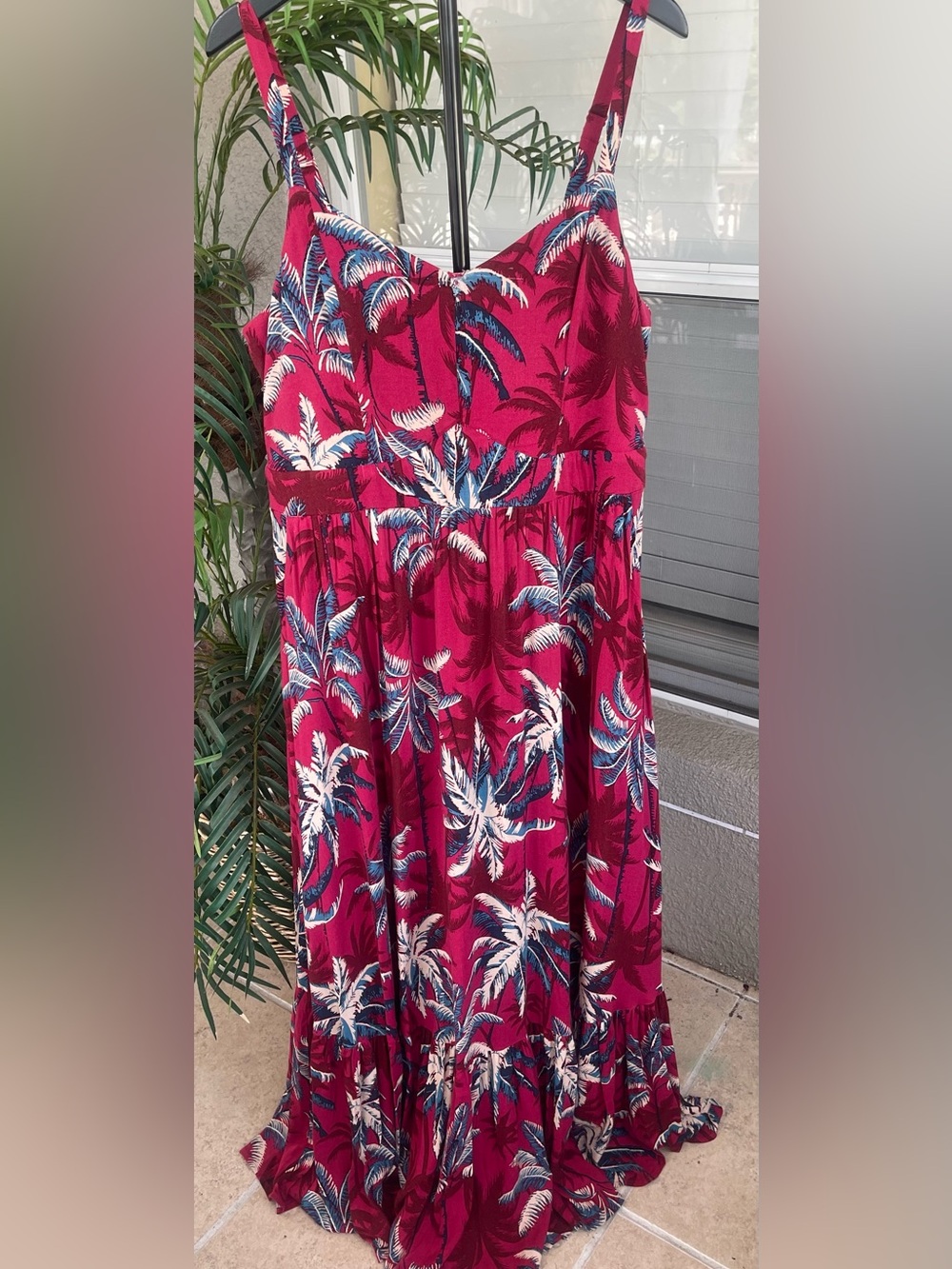 torrid Fuchsia Tropical Palm Print Maxi Skirt